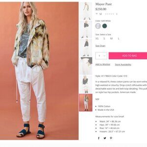 NSF Mayor Pant XS WHITE